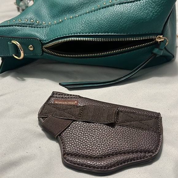 Montana West Large Leather Hobo Handbag Women's Concealed Carry Studded. - Picture 7 of 7